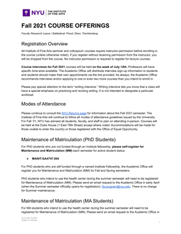 Art History-Related Registration Inquiries to the Academic Department: Ifa.Program@Nyu.Edu