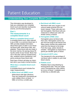 Understanding Your Complete Blood Count