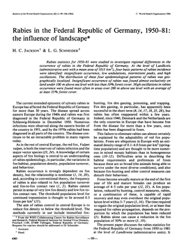 Rabies in the Federal Republic of Germany, 1950-81: the Influence of Landscape*