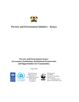 Poverty and Environment Initiative – Kenya