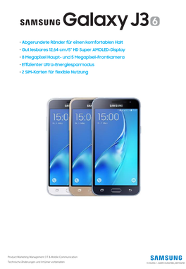 Technische Daten Samsung Galaxy J3
