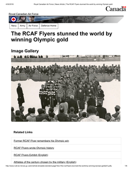 The RCAF Flyers Stunned the World by Winning Olympic Gold