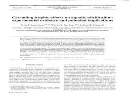 Cascading Trophic Effects on Aquatic Nitrification: Experimental Evidence and Potential Implications