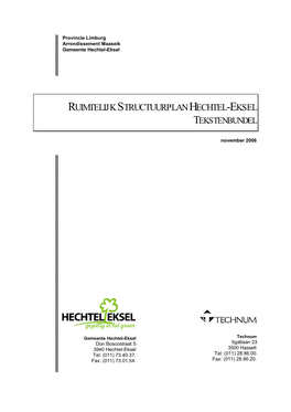 Ruimtelijk Structuurplan Hechtel-Eksel Tekstenbundel