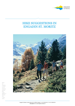 Hike Suggestions in Engadin St. Moritz