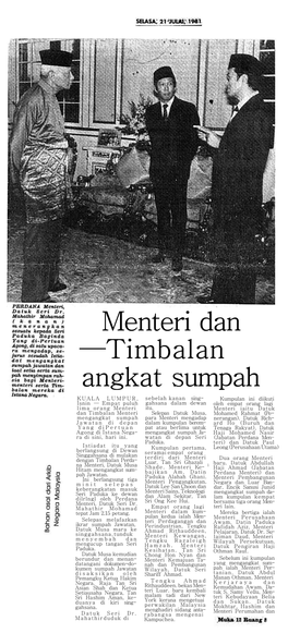 Menteri Dan —Timbalan Angkat Sumpah