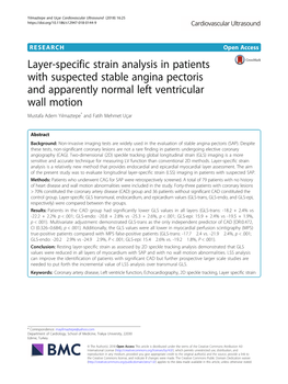 Layer-Specific Strain Analysis in Patients with Suspected Stable