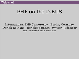 PHP on the D-BUS