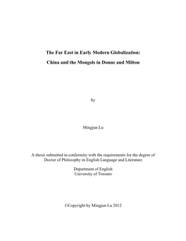 The Far East in Early Modern Globalization