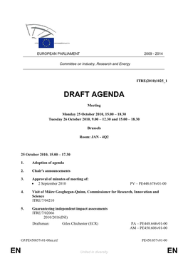 En En Draft Agenda