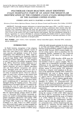 Polymerase Chain Reaction Assay Identifies