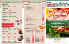 Specialty Cakes & Desserts Catering Menu