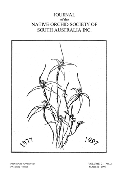 Journal Native Orchid Society of South Australia Inc