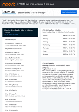 S79-SBS Bus Time Schedule & Line Route