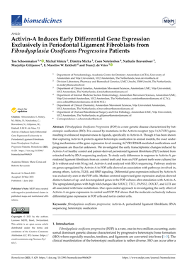 Activin-A Induces Early Differential Gene Expression Exclusively in Periodontal Ligament Fibroblasts from Fibrodysplasia Ossiﬁcans Progressiva Patients