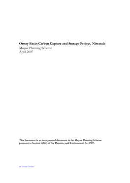 Otway Basin Carbon Capture and Storage Project, Nirranda Moyne Planning Scheme April 2007