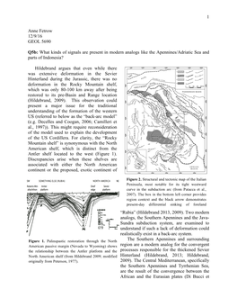 Q5. Modern Analogs of the US Cordillera. Fetrow. Final