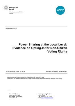 Evidence on Opting-In for Non-Citizen Voting Rights