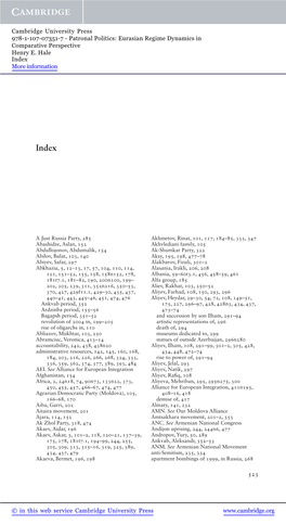 Patronal Politics: Eurasian Regime Dynamics in Comparative Perspective Henry E