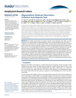 Magnetospheric Multiscale Observations of Electron Scale