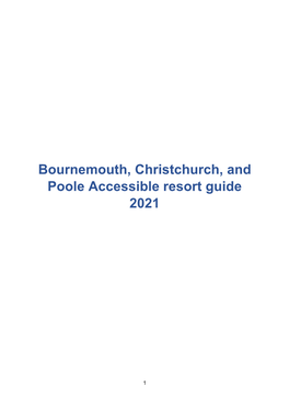 Bournemouth, Christchurch, and Poole Accessible Resort Guide 2021