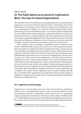 The Case of Cultural Organizations