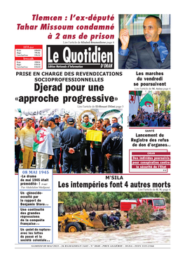 Djerad Pour Une «Approche Progressive»