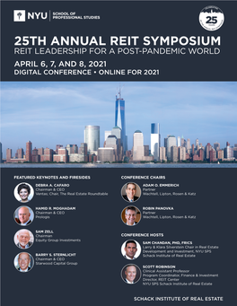 NYU SPS 2021 REIT Sypmposum Agenda Program