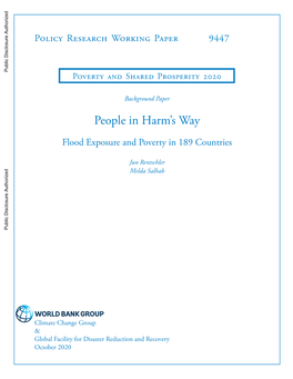 People in Harm's Way : Flood Exposure and Poverty in 189 Countrie
