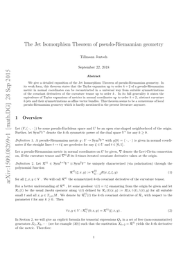 Arxiv:1509.08269V1 [Math.DG] 28 Sep 2015