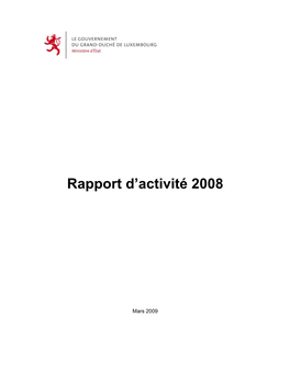 Rapport D'activité 2008