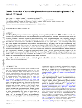 On the Formation of Terrestrial Planets Between Two Massive Planets: the Case of 55 Cancri