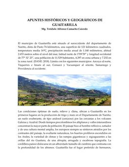 Documento Apuntes Historicos De Guaitarilla