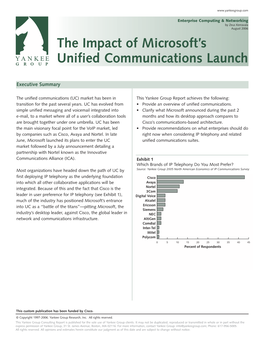 The Impact of Microsoft's Unified Communications Launch