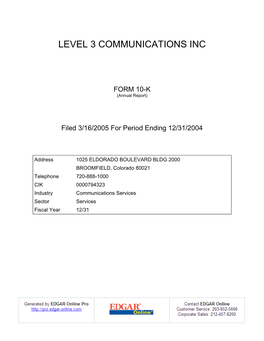 Level 3 Communications Inc