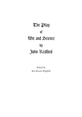 Play of Wit & Science by John Redford