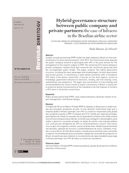 Hybrid Governance Structure Between Public Company and Private Partners: the Case of Infraero : 538