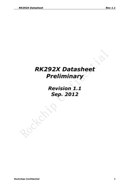 RK292X Datasheet Preliminary