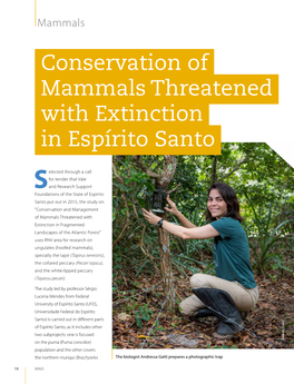 Conservation of Mammals Threatened with Extinction in Espírito Santo