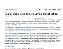 Miami Dade College Gets Cintas Art Collection