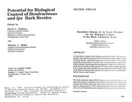 Potential for Biological Control of Dendroctonus