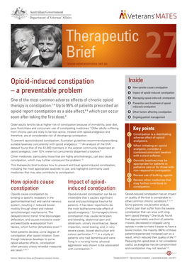 Opioid-Induced Constipation