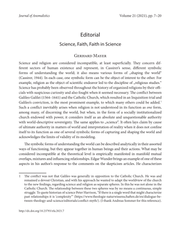 Editorial Science, Faith, Faith in Science