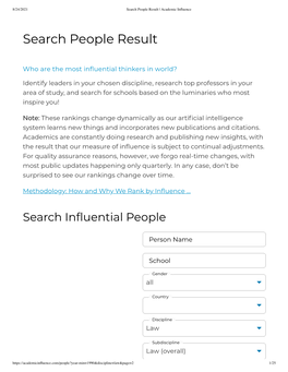 Search People Result | Academic Infuence