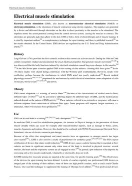 Electrical Muscle Stimulation 1 Electrical Muscle Stimulation