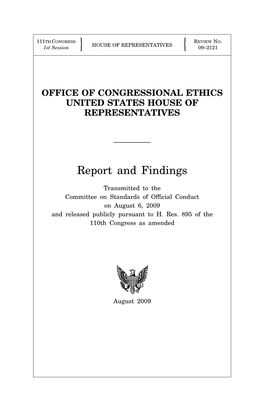 Report and Findings