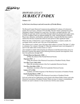 Subject Index