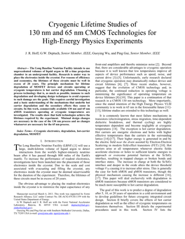 Cryogenic Lifetime Studies of 130 Nm and 65 Nm CMOS Technologies for High-Energy Physics Experiments