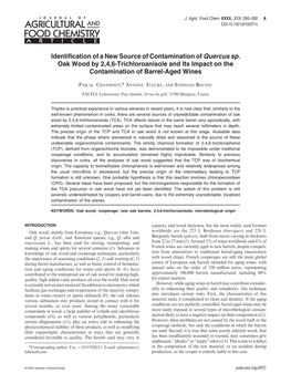 Identification of a New Source of Contamination of Quercus Sp. Oak Wood by 2,4,6-Trichloroanisole and Its Impact on the Contamination of Barrel-Aged Wines