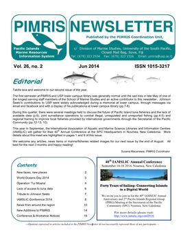 Contents September 14-18 2014, Noumea, New Caledonia